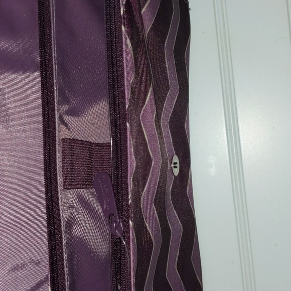 Thirty One Purple Chevron Print Multi Pocket Jewelry Organizer Travel Bag - Picture 4 of 8